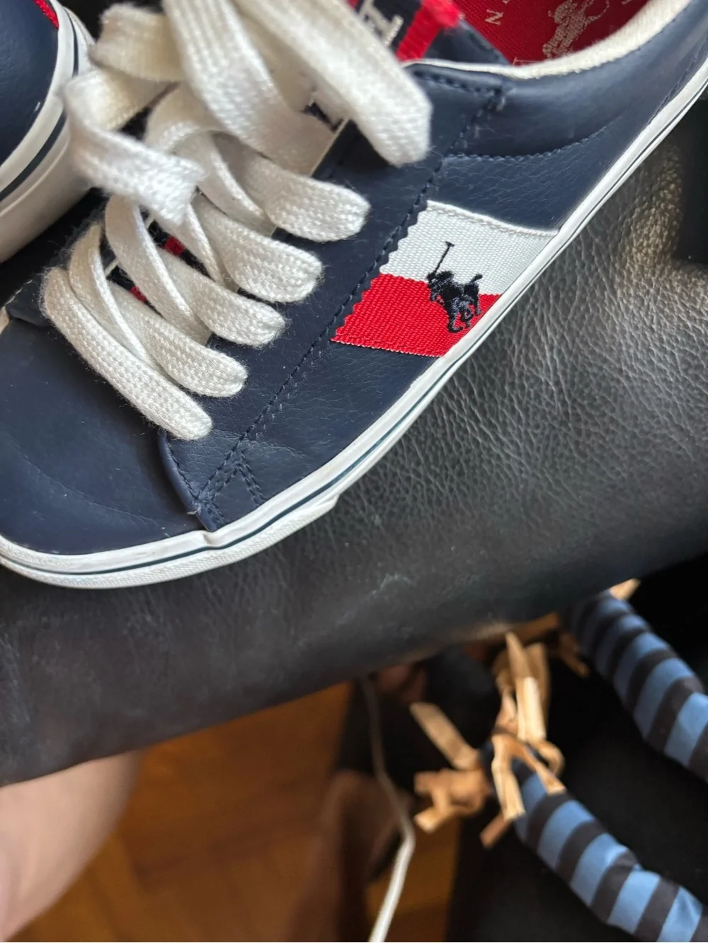 Ralph Lauren Navy, White & Red Kids Sneakers